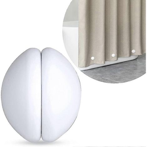 Poids pour rideau de douche empêchant le rideau de se soulever. Aimants pour accessoires de rideau de douche, blanc.