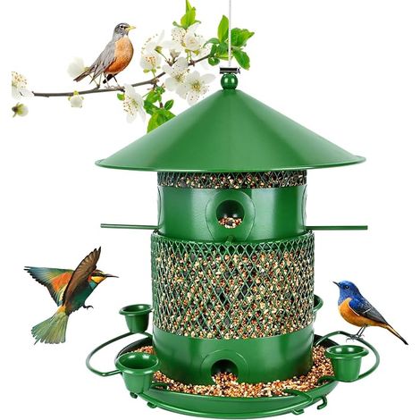 Mangeoire Oiseaux Exterieur Suspendue Metal Mangeoire pour Oiseau Sauvages Maison Oiseaux Exterieur pour Jardin Vert (1/5)