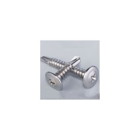 Lot de 200 - Vis à tôle Autoperceuse - à Tête Large Bombée - Ø4.2x19mm - en Acier Zingué - à Empreinte PH/Cruciforme - Bricolage - Rénovation (1/4)