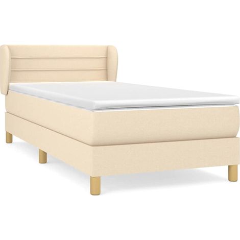 Maison Exclusive - Cama box spring con colchón tela color crema 8 (1/5)
