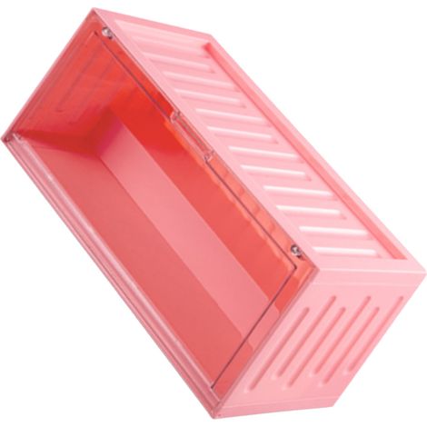 Boîte de rangement pour figurines, protection anti-poussière, vitrine transparente rose (1/5)
