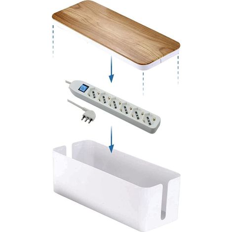 Electraline 300177 Scatola Organizzatore Cavi Con Multipresa, Bianco