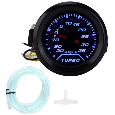 TONYSA Manomètre de pression turbo 12 V 52 mm/2 pouces 35 PSI Affichage numérique LED bleu rouge Modification universelle (1/5)