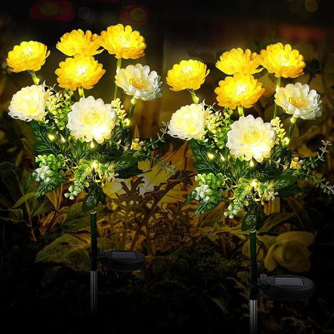 Lampes solaires d'extérieur de jardin perce neige étanches avec 7 petites Lot de 2 (1/5)