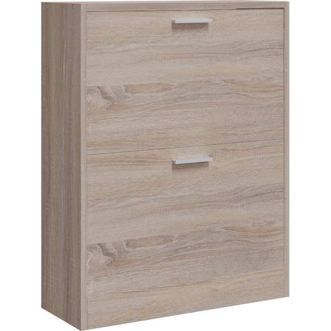 Maison Exclusive - Scarpiera in Legno Effetto Rovere con 2 Scomparti (1/5)