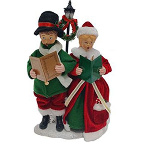 Cantori coro di natale Famiglia bimbi cantanti in tessuto decorazioni natalizie con luce e musica addobbi negozio vetrine casa collezione (1/3)