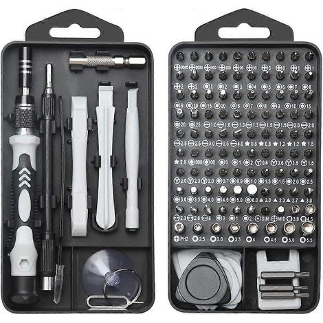 Coffret d'embouts de précision, mini-tournevis de précision 122 en 1, kit de réparation portable pour ordinateur/portable/iPhone/lunettes, mini-outils de réparation manuels (01020117) (1/5)