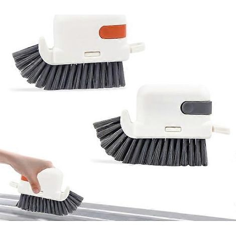 Brosse de nettoyage de rainures 3 en 1, outil de nettoyage multifonction pour rails de fenêtres avec grattoir