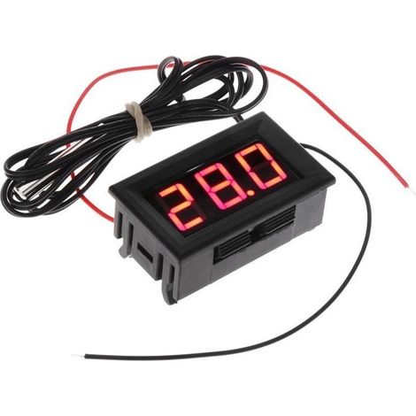 Thermomètre Numérique Réfrigérateur Sonde Capteur Température 50 à 110 °C DC 5-12V Rouge-Karteo (1/3)