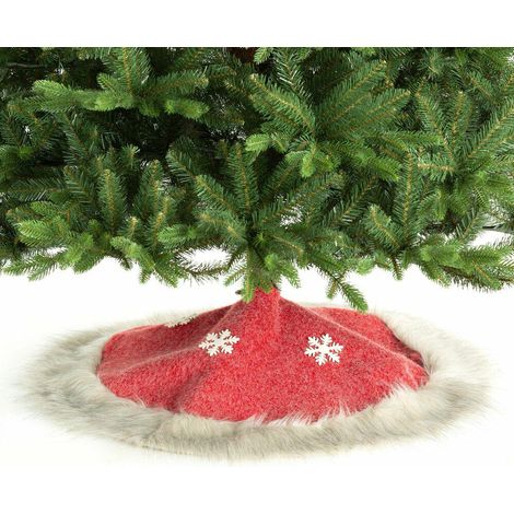 Alfombra roja con forma de árbol de Navidad de 100 cm. (1/3)