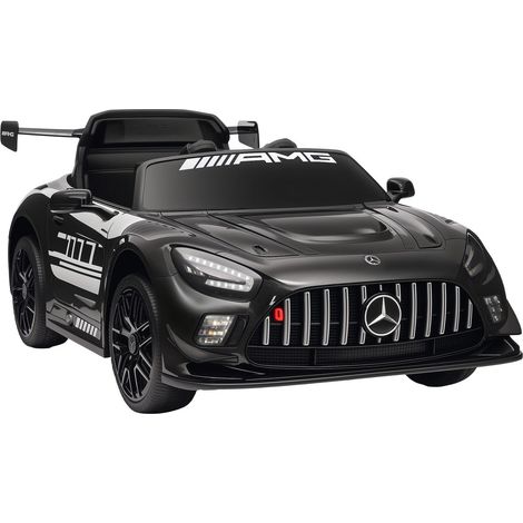 Kinder-Elektroauto, 12-V-Batterie, LED-Beleuchtung, Musik, Schwarz