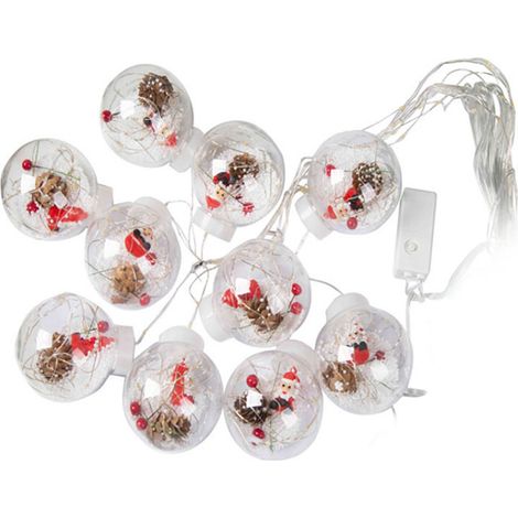 Guirlande lumineuse Globe en PVC, Style père noël, alimenté en toute sécurité, pour noël, fête au café à la maison