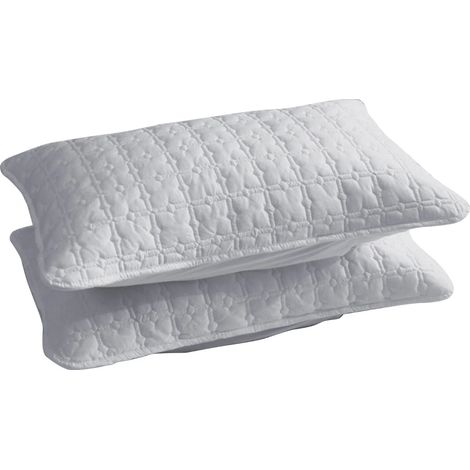 Lot de 2 housses d'oreiller, matelassées douces respirantes hypoallergéniques lavables machine taille standard queen (1/5)
