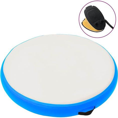Aufblasbares Gymnastik-Kissen mit Pumpe 100x100x10 cm PVC Blau (1/5)