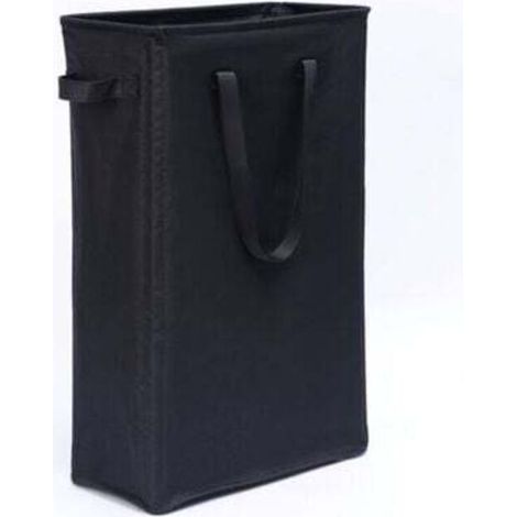 45L Paniers à Linge avec Poignées(Noir), Pliable Panier à Linge Mince Sac à Linge en Tissue Oxford Rectangulaire Corbeilles à Linge Sac de Rangement pour Salle de Bain 39x19x60CM