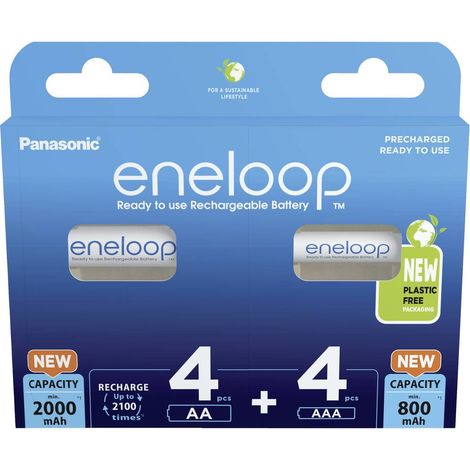 Panasonic Eneloop Combipack 4xAA  4xAAA Accus 2x4 Pezzi (1/5)