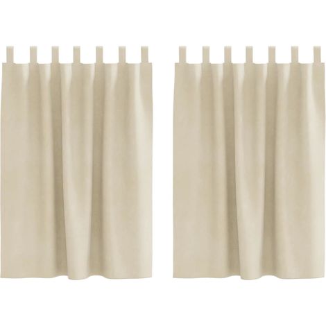 Rideaux occultants 2 pcs Crème 140 x 140 cm Velours
