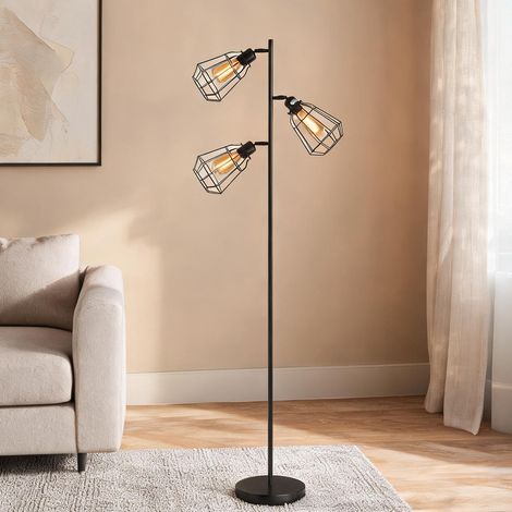 Lampe de table Lampadaire sur pied industriel 3 spots orientables (1/5)