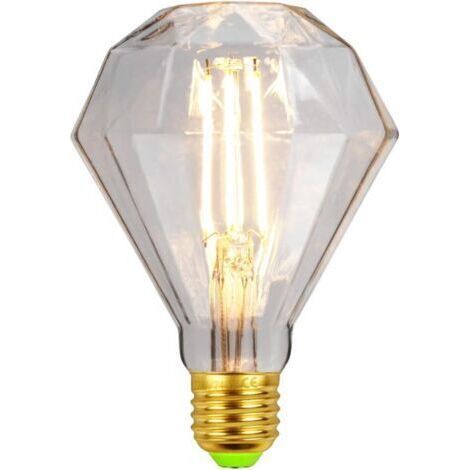 Led Ampoules Vintage Ampoule 4W Diamant Edison Ampoule G95 220/240V E27 Spécialité Ampoule Décorative (Transparent) [Classe énergétique D]