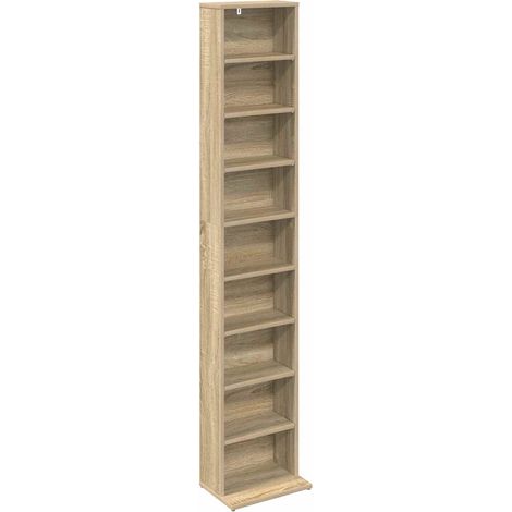 Meuble CD Chêne Sonoma 33 x 23,5 x 175 cm Bois d'ingénierie vidaXL (1/5)