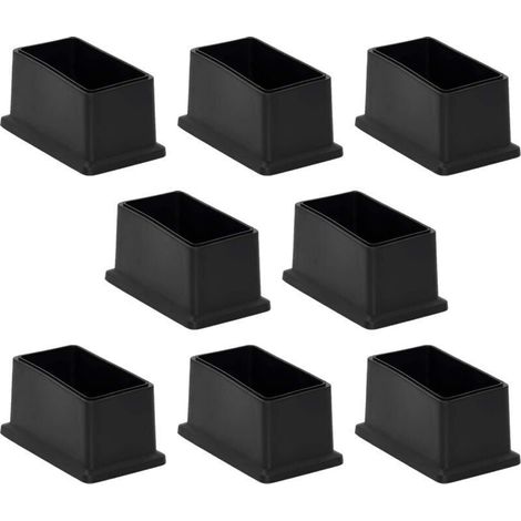 Lot de 8 embouts rectangulaires pour pieds de chaise en PVC non marquants - Protection du sol 25 x 50 mm (1" X 2") (1/4)