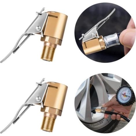 Mandrins à air comprimé - Non spécifié - Lot de 2 - Adaptateur à clip - Compatible 8mm - Laiton robuste (1/4)