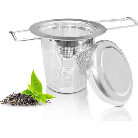 Passoire à thé en acier inoxydable 304 pour thé en vrac, infuseur à thé, filtre à thé pour théière, passoire à thé avec couvercle, accessoire pour le thé, compatible avec les tasses et les théières, p