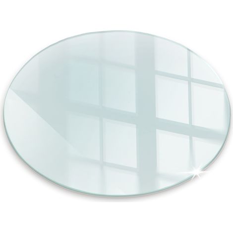 Rond Tapis en Verre pour Cheminée Protecteur de Sol Sous la Cheminée Verre Trempé ⌀ 50 cm de Première qualité Transparent Protection Thermique