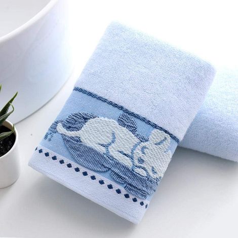Serviette en pur coton épais pour adulte, absorbante et douce, couleur unie, usée, ménagère
