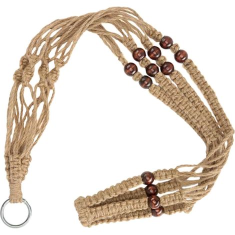 Homoyoyo Filet suspendu pour plantes avec corde et perles en bois (1/5)