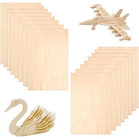 Packung mit 30 Sperrholzplatten (1,5 mm), 200 x 100 mm x 1,5 mm Sperrholzplatte, Holzplatte für Brandmalerei, DIY-Bastelarbeiten