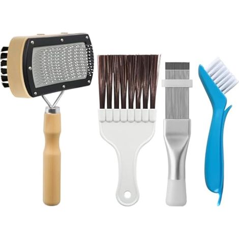 Lot de 4 brosses de nettoyage pour bobine de climatisation, nettoyeur de bobine pour climatiseur, nettoyeur de bobine d'évaporateur, outil de nettoyage de réfrigérateur (1/5)