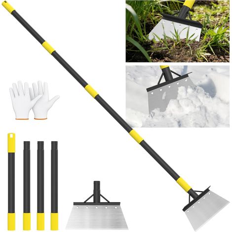 Unkraut Entferner Gerät – 26 cm multifunktionale Gartenschaufel mit Griff, Unkrautentfernungswerkzeug aus Edelstahl, Schaberschaufel zum Jäten, Schaben & Eisfreimachen (1/5)