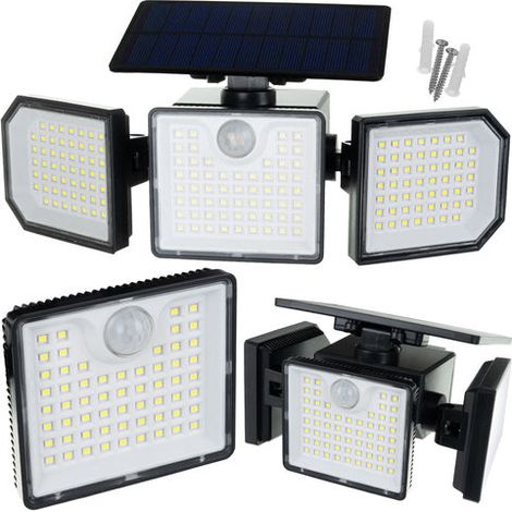 Lámpara solar 167 LED, 500lm, sensor de movimiento, control remoto