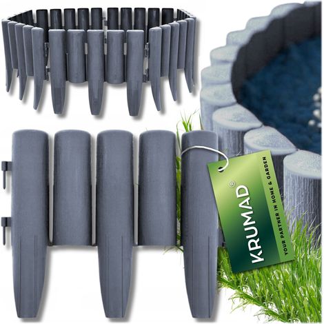 Bordure de jardin en palissade grise 280 x 24 cm (2,8 m) (1/5)
