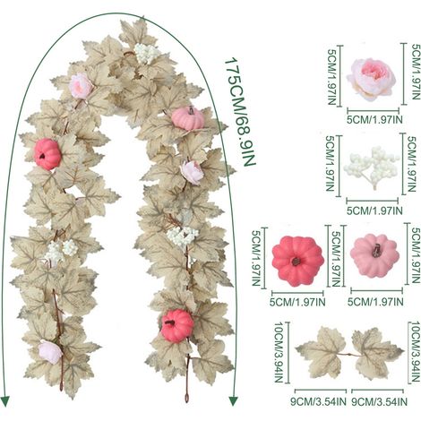 Guirlande Artificielle - 175 cm - Pour Décoration Extérieure Mur Jardin Cour - Feuillage Résistant UV - 1 Pièce (1/4)