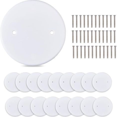 18 Pcs Mur Trou Couverture Plaque de Couverture de Plafond Plat Rond Plaque de Couverture de Plafond Cercle Plaque Murale avec 36 pcs Vis pour Couvrir Les Trous dans Les Murs (1/5)