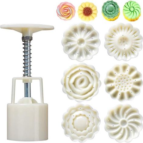 Set di stampi per torte con 6 formine per biscotti a forma di luna e caffè (bianchi) (1/5)