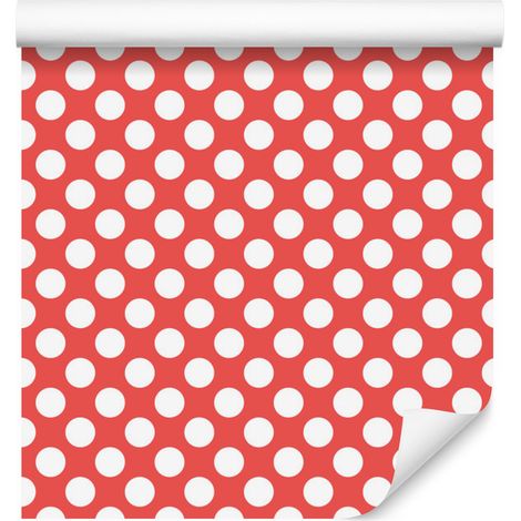 Papier peint à pois corail pour salon et chambre 50x1000 cm (1/5)