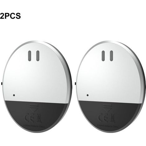 Lot de 2 détecteurs de vibrations pour fenêtres et portes, 130 dB - Système de sécurité domestique - Installation facile - Sans câblage - Noir et argent