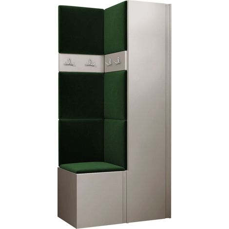 Conjunto para recibidor Pinis XXIV, Polo 889, 186x82x46cm, Aglomerado laminado, Tapiz, Colocada, Montada en la pared (1/5)