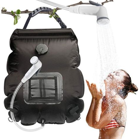 Sac de Douche Solaire Camping,20L Douche de Voyage avec Pomme de Douche,Solaire Sac de Douche,Pliant Extérieur pour Douche YYV (1/4)