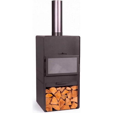 Poêle VENTO, 150cm de hauteur, acier brut, CookKing, 111500 (1/5)