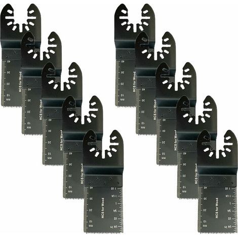 Packung mit 10 Multifunktions-Sägeblättern, 34 mm, kompatibel mit Fein Multimaster, Makita, Dewalt und anderen Multifunktions-Oszillationswerkzeugen. (1/5)