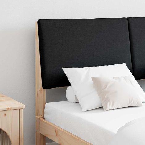 vidaXL Tête de lit capitonnée Noir 160 cm Pin massif