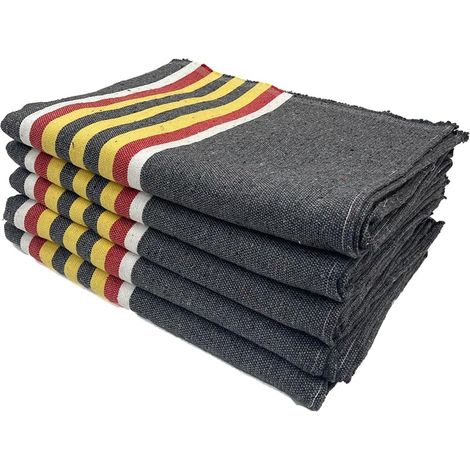 Lot de 5 - Couverture de déménagement - Protection meubles - Tissu épais recyclé 410g/m² - Pour transport stockage animaux - Gris - 150x200cm