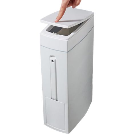 Trash Can 4 5L with Lid and Toilet Brush Compact Waste Bin
