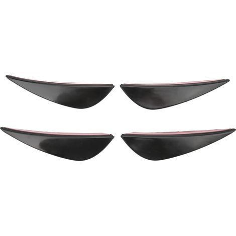 4 Stück Frontstoßstangen-Luftmesser-Spoiler-Modifikation Universal-Diffusor PVC-Klebetyp Glänzend Schwarz (1/5)