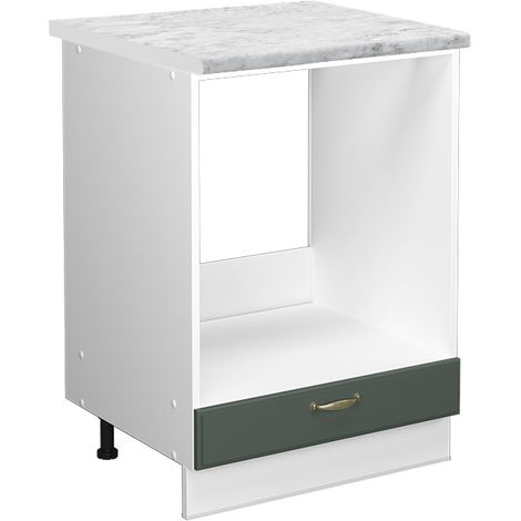 Herdumbauschrank Fame-Line, Grün-Gold Landhaus, 60 cm , AP Marmor, Vicco