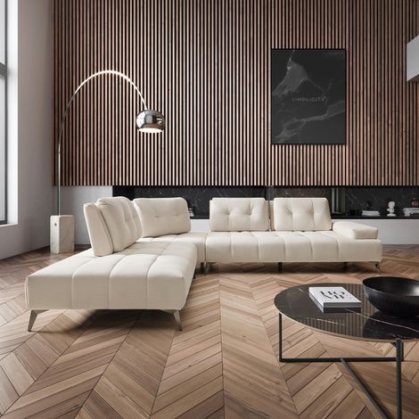 Mömax Wohnlandschaft Estella Creme Cord (1/5)